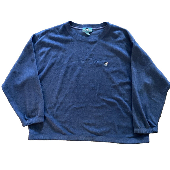 Vintage 90s Big Dogs Thermal Fleece Sweatshirt Blue 4x - Picture 1 of 6